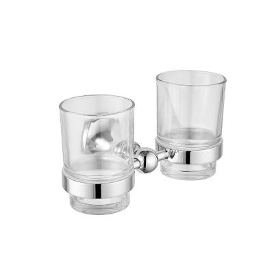 Wall mounted double glass holder