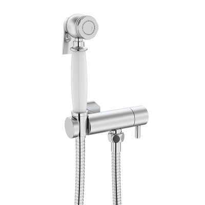 Douche Shower Spray Kit with Bar Shut-Off Chrome/White